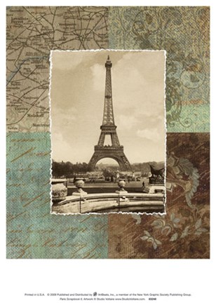 Framed Paris Scrapbook II Print