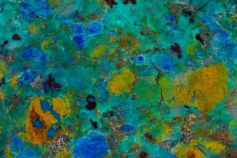 Framed Blue Cliff Chrysocolla Print