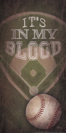 Framed Baseball - In My Blood Print