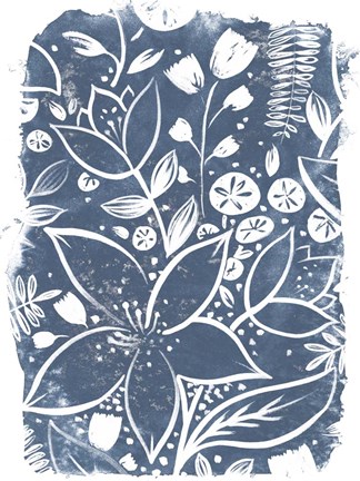 Framed Garden Batik II Print