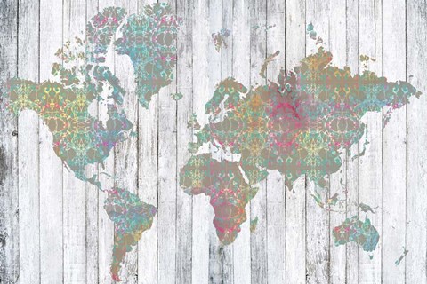 Framed Boho Map II Print