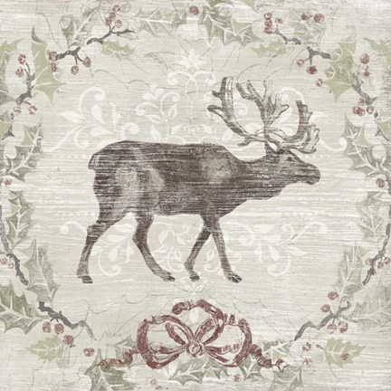 Framed Cabin Christmas V Print