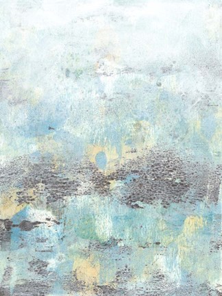 Framed Cerulean Reflections I Print