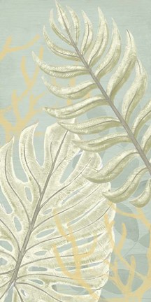 Framed Palm &amp; Coral Panel I Print