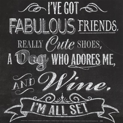 Framed Chalkboard - I'm All Set 2 Print