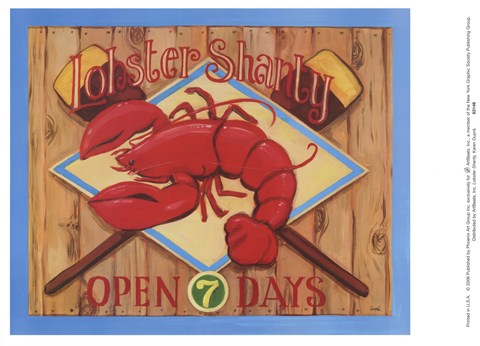 Framed Lobster Shanty Print
