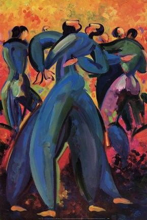 Framed Baile Azul Print