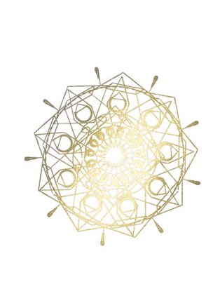 Framed Gold Foil Mandala II - Metallic Foil Print