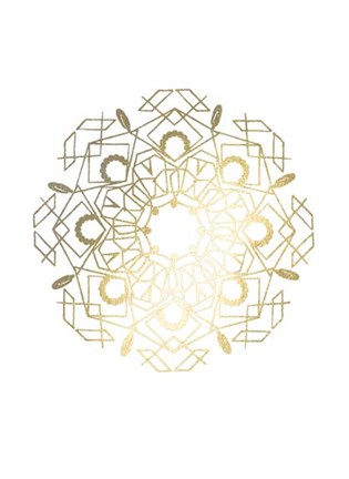 Framed Gold Foil Mandala IV - Metallic Foil Print