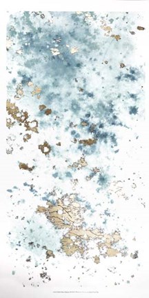 Framed Blue Nebula I - Metallic Foil Print