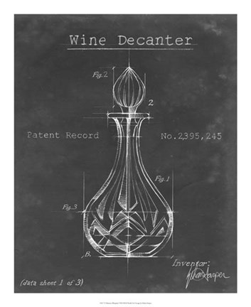 Framed Barware Blueprint VIII Print