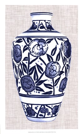 Framed Blue &amp; White Vase IV Print
