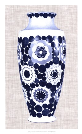 Framed Blue &amp; White Vase V Print