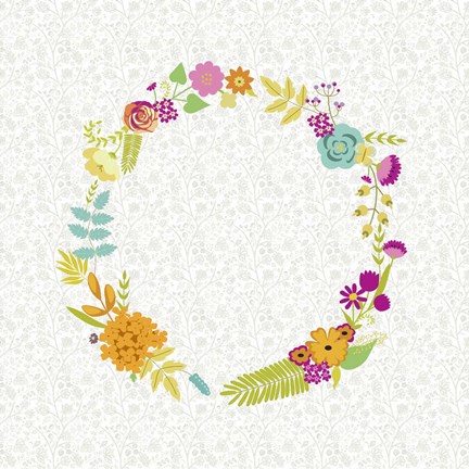 Framed Girly Wreath I Print