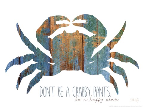 Framed Don&#39;t be a Crabby Pants Print