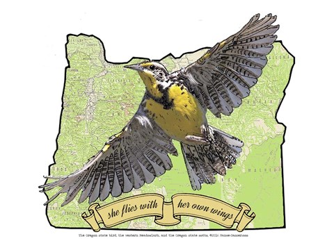 Framed Oregon State Bird Print