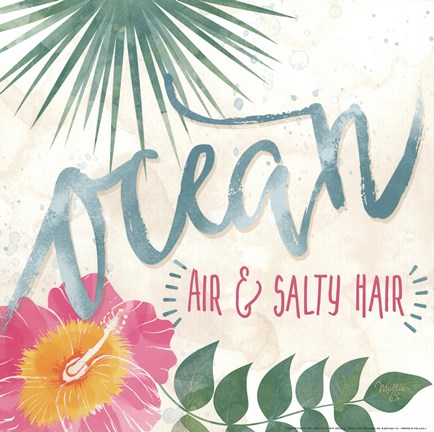 Framed Ocean Air &amp; Salty Hair Print