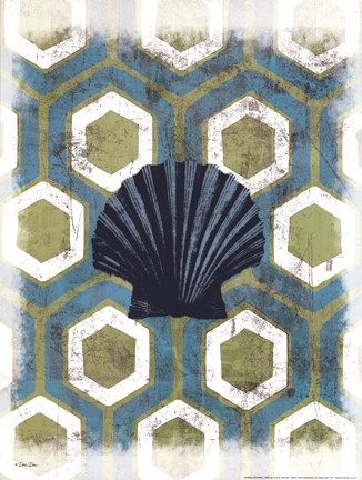 Framed Coastal Patterns I Print