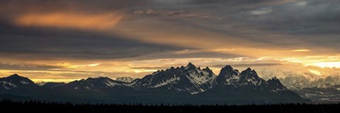 Framed Mountain Sunset Print
