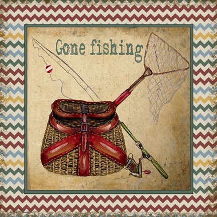 Framed Gone Fishing Print