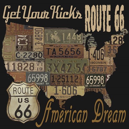 Framed Route 66 - American Dream Kicks Print