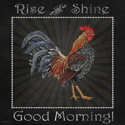 Framed Good Morning Rooster I Print