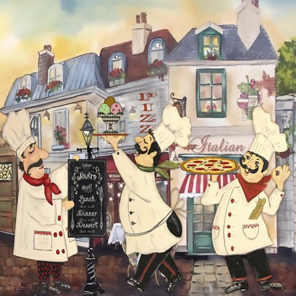 Framed Italian Chefs II Print