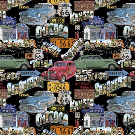 Framed Route 66 - Cars II Print