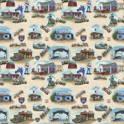 Framed Route 66 Landmarks I Print