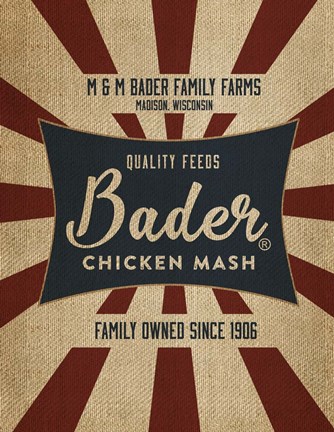 Framed Chicken Mash Feed Sack Print