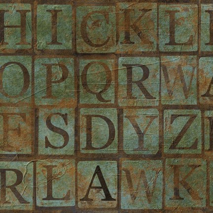 Framed Teal Letters Print