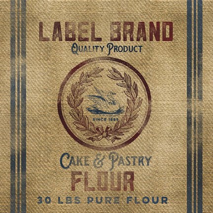 Framed Cake Flour Burlap Bagf Print