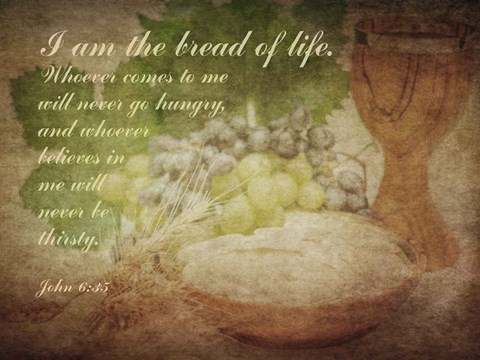 Framed John 6:35 I am the Bread of Life (Grapes) Print