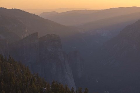 Framed Hazy Mountains Print