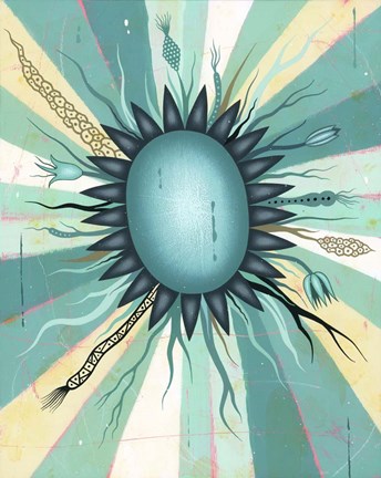 Framed Blue Flower Print