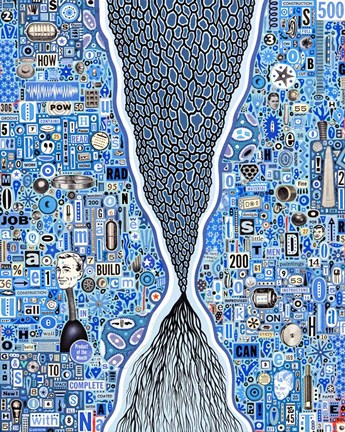 Framed Blue Thread Print