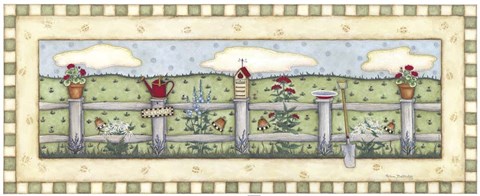 Framed Fenceline Flowers Print