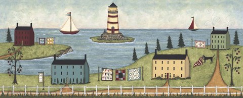 Framed Lighthouse Island Print