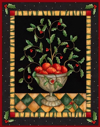 Framed Apples In Dish Print