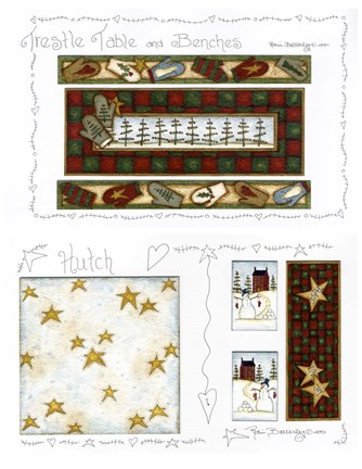 Framed Bench &amp; Hutch Designs Print