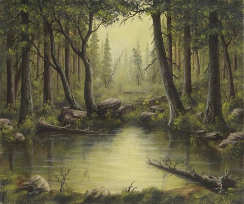 Framed Evening at the Creek Print