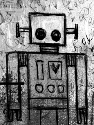 Framed Boy Robot Print