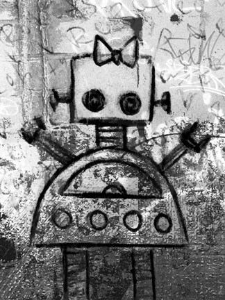 Framed Girl Robot Print