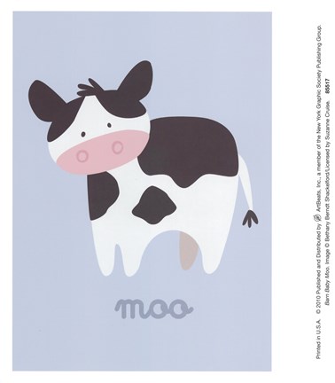 Framed Barn Baby Moo Print