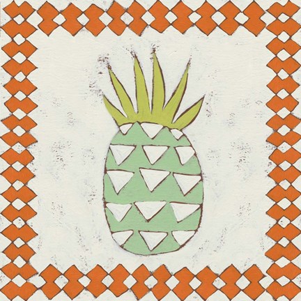 Framed Pineapple Vacation I Print