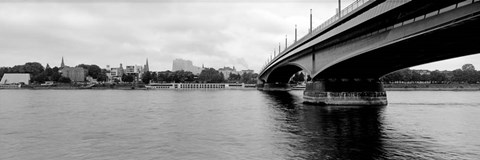 Framed Kennedy Bridge on Rhine River, Bonn, North Rhine Westphalia, Germany Print