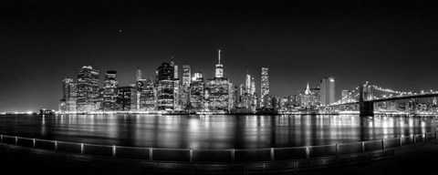 Illuminated night skyline, New York print by Editors Choice