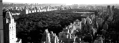 Framed High angle view of buildings in a city, Central Park, Manhattan, NY Print