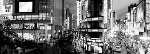 Framed Buildings lit up at night, Shinjuku Ward, Tokyo, Japan Print