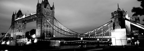Framed Tower Bridge, London, United Kingdom (black &amp; white) Print
